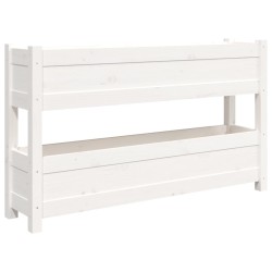 vidaXL Pflanzkübel Weiß 112x25x66 cm Massivholz Kiefer
