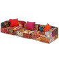 3-Sitzer Modularer Pouf Patchwork Stoff 3-Sitzer Modularer Pouf Patchwork Stoff