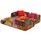 3-Sitzer Modularer Pouf Patchwork Stoff 3-Sitzer Modularer Pouf Patchwork Stoff