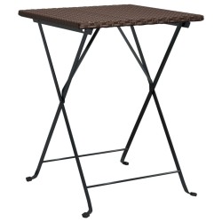 vidaXL Bistrotisch Klappbar Braun 55x54x71 cm Poly Rattan