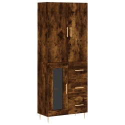 Highboard Räuchereiche 69,5x34x180 cm Holzwerkstoff