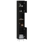 vidaXL Badschrank Schwarz 30x30x190 cm Holzwerkstoff