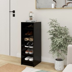 vidaXL Schuhschrank Schwarz 31,5x35x90 cm Holzwerkstoff