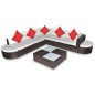 vidaXL 8-tlg. Garten-Lounge-Set mit Kissen Poly Rattan Braun vidaXL 8-tlg. Garten-Lounge-Set mit Kissen Poly Rattan Braun