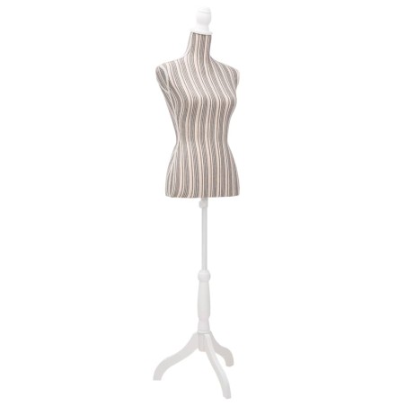 Damenbüste Schneiderpuppe Büste Torso Mannequin Leinen mit Streifen 