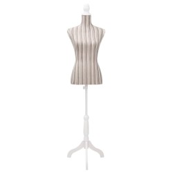 Damenbüste Schneiderpuppe Büste Torso Mannequin Leinen mit Streifen 
