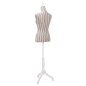 Damenbüste Schneiderpuppe Büste Torso Mannequin Leinen mit Streifen Damenbüste Schneiderpuppe Büste Torso Mannequin Leinen mit Streifen