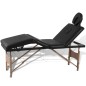  vidaXL Massageliege Klappbar 4-Zonen mit Holzgestell Schwarz