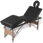  vidaXL Massageliege Klappbar 4-Zonen mit Holzgestell Schwarz