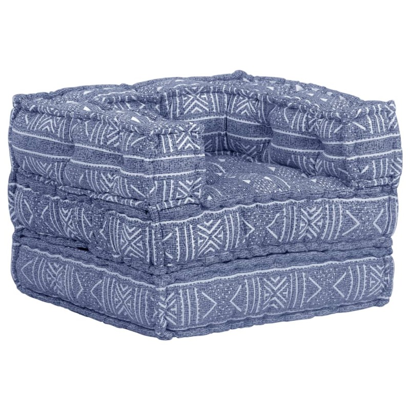 Modularer Pouf Indigo Stoff Modularer Pouf Indigo Stoff