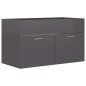 vidaXL Waschbeckenunterschrank Hochglanz-Grau 80x38,5x46cm vidaXL Waschbeckenunterschrank Hochglanz-Grau 80x38,5x46cm