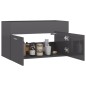 vidaXL Waschbeckenunterschrank Hochglanz-Grau 80x38,5x46cm vidaXL Waschbeckenunterschrank Hochglanz-Grau 80x38,5x46cm