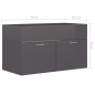 vidaXL Waschbeckenunterschrank Hochglanz-Grau 80x38,5x46cm vidaXL Waschbeckenunterschrank Hochglanz-Grau 80x38,5x46cm