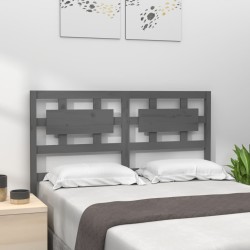 vidaXL Kopfteil Grau 145,5x4x100 cm Massivholz Kiefer