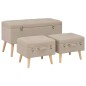 Hocker mit Stauraum 3 Stk. Beige Stoff Hocker mit Stauraum 3 Stk. Beige Stoff