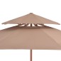 vidaXL Sonnenschirm mit Doppeldach und Holzstange 270 cm Taupe vidaXL Sonnenschirm mit Doppeldach und Holzstange 270 cm Taupe