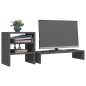vidaXL Monitorständer Grau 81x20x30 cm Massivholz Kiefer vidaXL Monitorständer Grau 81x20x30 cm Massivholz Kiefer