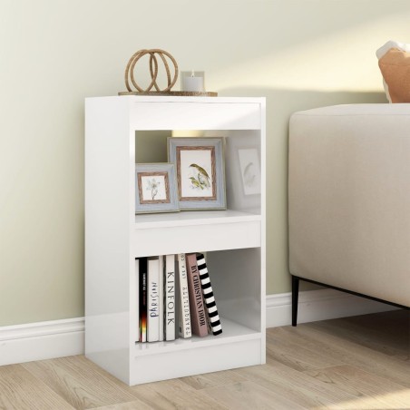 vidaXL Bücherregal/Raumteiler Hochglanz-Weiß 40x30x72 cm