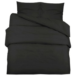 vidaXL Bettwäsche-Set Schwarz 220x240 cm Baumwolle