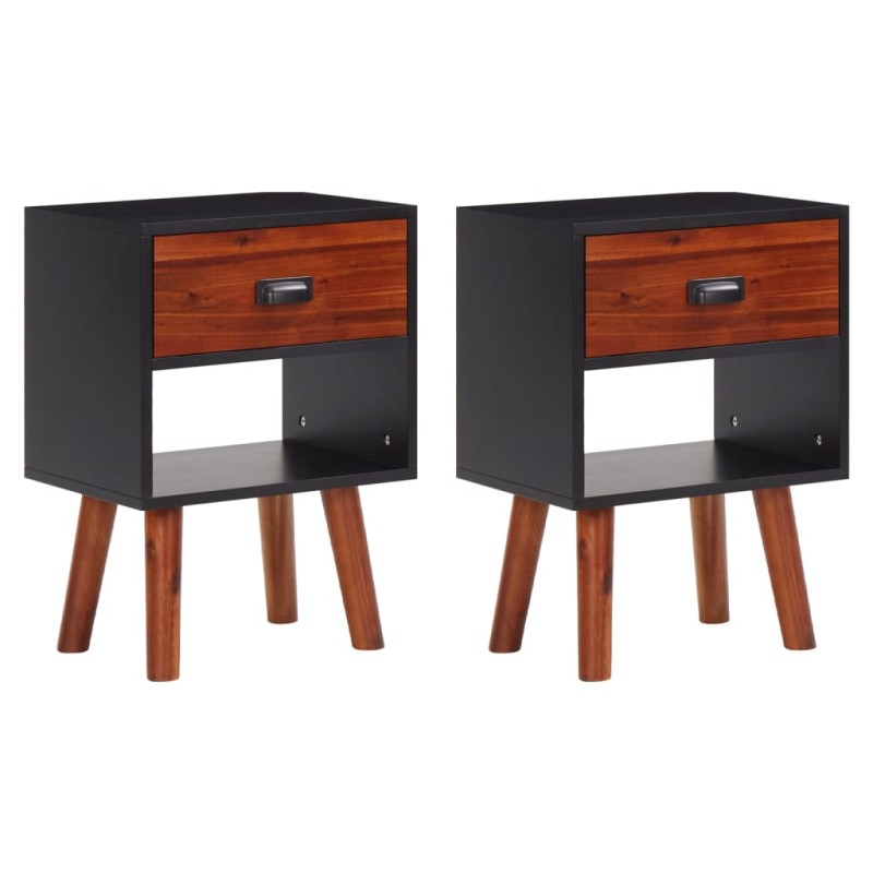 vidaXL Nachttische 2 Stk. Akazienholz Massiv 40x30x57 cm vidaXL Nachttische 2 Stk. Akazienholz Massiv 40x30x57 cm