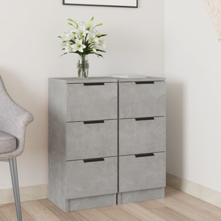 vidaXL Sideboards 2 Stk. Betongrau 30x30x70 cm Holzwerkstoff