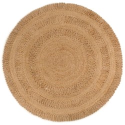 vidaXL Teppich Jute Handgeflochten 180 cm Rund