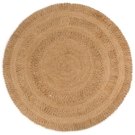 vidaXL Teppich Jute Handgeflochten 180 cm Rund