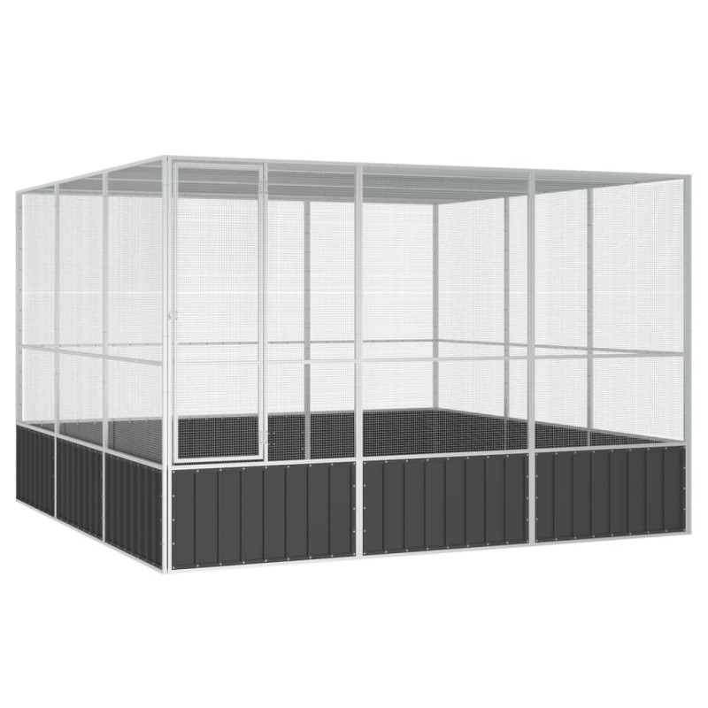 vidaXL Vogelkäfig Anthrazit 302,5x324,5x211,5 cm Verzinkter Stahl vidaXL Vogelkäfig Anthrazit 302,5x324,5x211,5 cm Verzinkter Stahl