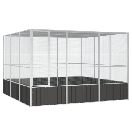 vidaXL Vogelkäfig Anthrazit 302,5x324,5x211,5 cm Verzinkter Stahl