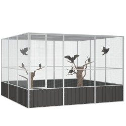vidaXL Vogelkäfig Anthrazit 302,5x324,5x211,5 cm Verzinkter Stahl