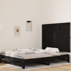 vidaXL Wand-Kopfteil Schwarz 127,5x3x90 cm Massivholz Kiefer