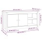 vidaXL TV-Schrank Grau 103x36,5x52 cm Massivholz Kiefer vidaXL TV-Schrank Grau 103x36,5x52 cm Massivholz Kiefer