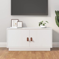vidaXL TV-Schrank Weiß 80x34x40 cm Massivholz Kiefer