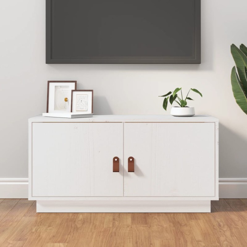 vidaXL TV-Schrank Weiß 80x34x40 cm Massivholz Kiefer vidaXL TV-Schrank Weiß 80x34x40 cm Massivholz Kiefer