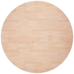 vidaXL Runde Tischplatte Ø70x2,5 cm Unbehandeltes Massivholz Eiche