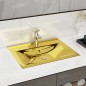 vidaXL Waschbecken mit Überlauf 60x46x16 cm Keramik Golden vidaXL Waschbecken mit Überlauf 60x46x16 cm Keramik Golden