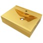 vidaXL Waschbecken mit Überlauf 60x46x16 cm Keramik Golden vidaXL Waschbecken mit Überlauf 60x46x16 cm Keramik Golden