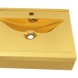 vidaXL Waschbecken mit Überlauf 60x46x16 cm Keramik Golden vidaXL Waschbecken mit Überlauf 60x46x16 cm Keramik Golden