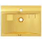vidaXL Waschbecken mit Überlauf 60x46x16 cm Keramik Golden vidaXL Waschbecken mit Überlauf 60x46x16 cm Keramik Golden