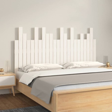 vidaXL Wand-Kopfteil Weiß 146,5x3x80 cm Massivholz Kiefer