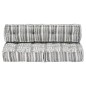 vidaXL Pouf Grau Gestreift Stoff vidaXL Pouf Grau Gestreift Stoff