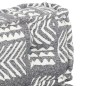 vidaXL Pouf Grau Gestreift Stoff vidaXL Pouf Grau Gestreift Stoff