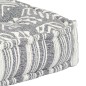 vidaXL Pouf Grau Gestreift Stoff vidaXL Pouf Grau Gestreift Stoff