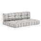 vidaXL Pouf Grau Gestreift Stoff vidaXL Pouf Grau Gestreift Stoff