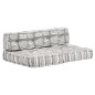 vidaXL Pouf Grau Gestreift Stoff vidaXL Pouf Grau Gestreift Stoff