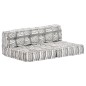 vidaXL Pouf Grau Gestreift Stoff vidaXL Pouf Grau Gestreift Stoff
