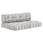 vidaXL Pouf Grau Gestreift Stoff vidaXL Pouf Grau Gestreift Stoff
