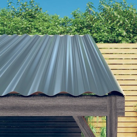 vidaXL Dachpaneele 36 Stk. Pulverbeschichteter Stahl Grau 60x36 cm