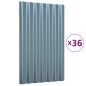 vidaXL Dachpaneele 36 Stk. Pulverbeschichteter Stahl Grau 60x36 cm vidaXL Dachpaneele 36 Stk. Pulverbeschichteter Stahl Grau 60x36 cm