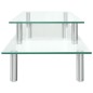 vidaXL Monitorständer 2-stufig Transparent Glas vidaXL Monitorständer 2-stufig Transparent Glas